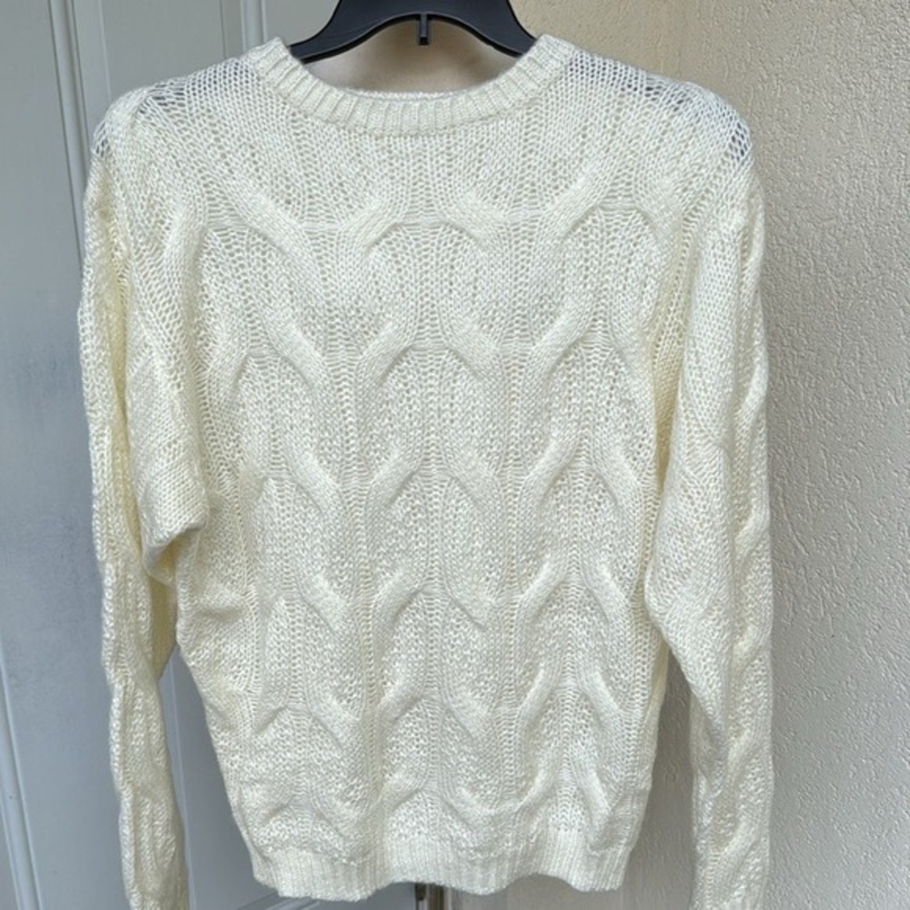 FASHION NOVA. NWT. Henderson Cable Knit Pullover Acrylic Sweater. Cream. SML.